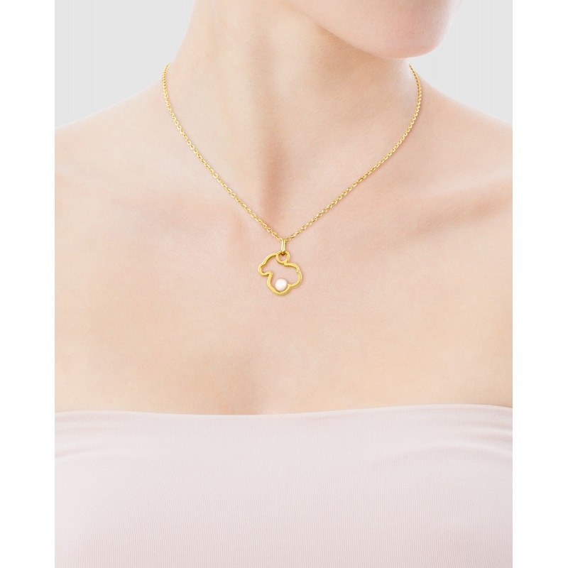 Colgante Silueta de oro con perla Tous