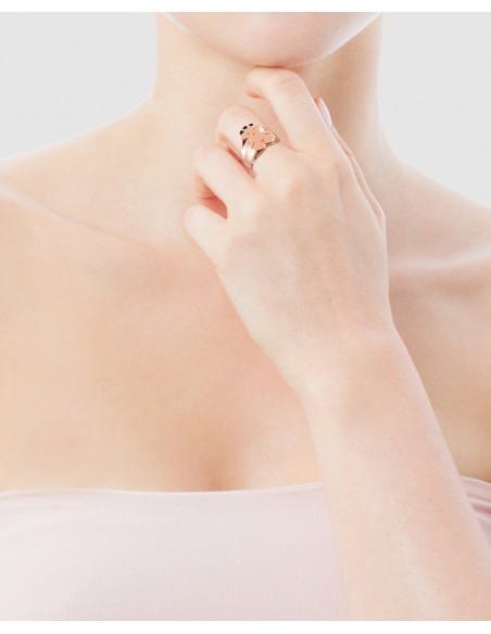 Anillo Tous Real Sisy de plata rosa con espinelas